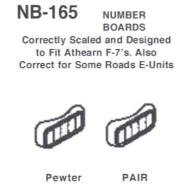 Details West 165 HO Scale Number Boards: EMD F & E Units - pair