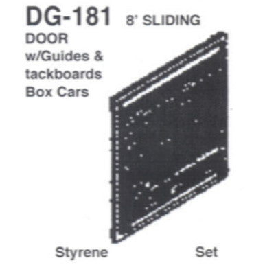 Details West 181 HO Scale 8' Sliding Door, Guides & Tack Boards - 1