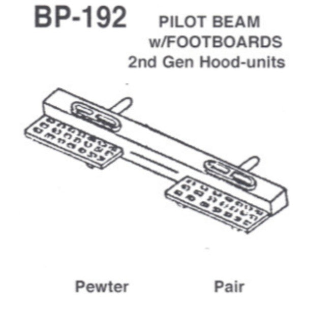 Details West 192 HO Scale Pilot Beam w/Footboards: 2nd Gen. Hood Units - pkg(2)