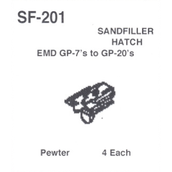 Details West 201 HO Scale Sand Filler Hatch: EMD GP-7 to GP-20 - pkg(4)