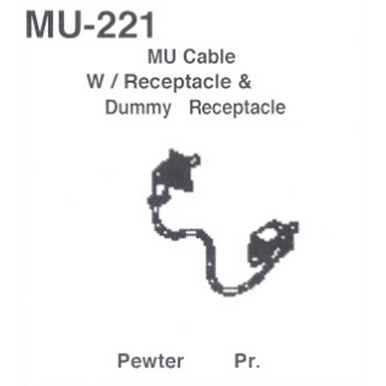 Details West 221 HO Scale MU Cable with Receptacle & Dummy Receptacle