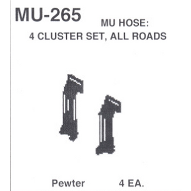 Details West 265 HO Scale MU Hose 4-Cluster Set - All Roads (MU-265)
