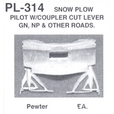Details West 314 HO Scale PL-314 Snow Plow Pilot w/Cast Coupler Cut Lever, F-Units (GN, NP & Others) - 1 ea
