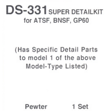 Details West 331 HO Scale DS-331 Super Detail Kit for Proto 2000 (P2K) GP60 - 1 kit