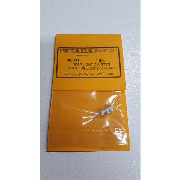 Details West 366 HO Scale Rear Light Cluster, SP Diesels, Flat Back