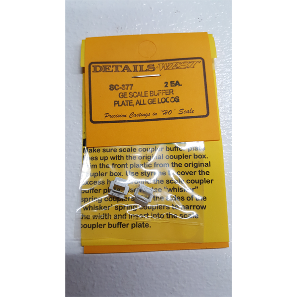 Details West 377 HO Scale Scale Coupler Buffer Plate, GE Diesels - 2