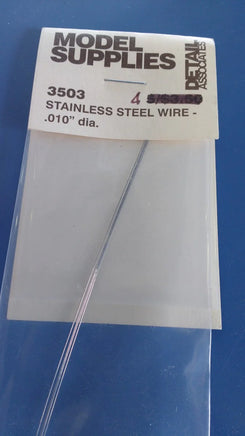 Detail Associates 3503 HO Scale Stainless Steel Wire .010" Diameter (4)