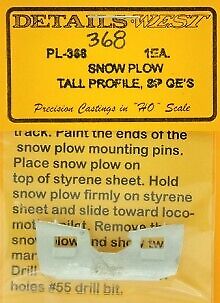 Details West 368 HO Scale Snow Plow: GE Diesels, SP & Other Roads (Tall Profile) - 1
