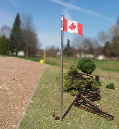 Osborn Models 1093 HO Scale Osborn Model Kits HO 1093 Canadian Flag & Pole Kit (3 Pack) - 3 flags/poles
