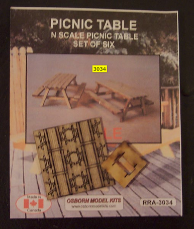 Osborn Models 3034 N Scale Osborn Models 3034 N Picnic Tables (6)