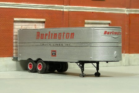 T-021-2 1951-55 32' Fruehauf Stainless Steel East Coast Style Dry Van w/ Burlington Decals
