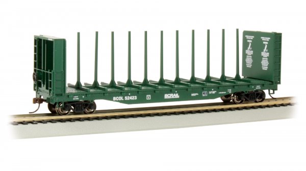 Bachmann 12901 HO Scale 52' Center-Beam Flatcar - BC Rail #52423
