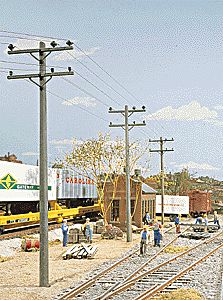 Walthers SceneMaster 4120 HO Scale Electric Utility Pole Set - Kit pkg(24)