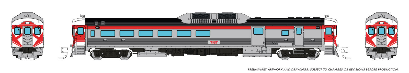 Rapido N Budd RDC-3 (Ph 1) (DC/DCC/Sound): CP Rail - Action Red: #9021