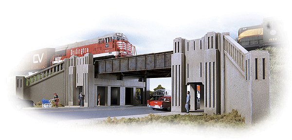 Walthers Cornerstone 3800 N Scale Art Deco Highway Underpass - Kit - 8-3/8 x 6-5/8 x 1-7/8" 21.2 x 16.8 x 4.7cm
