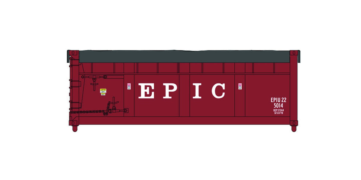 Atlas Master HO 20 foot waste container EPIC EPIU red