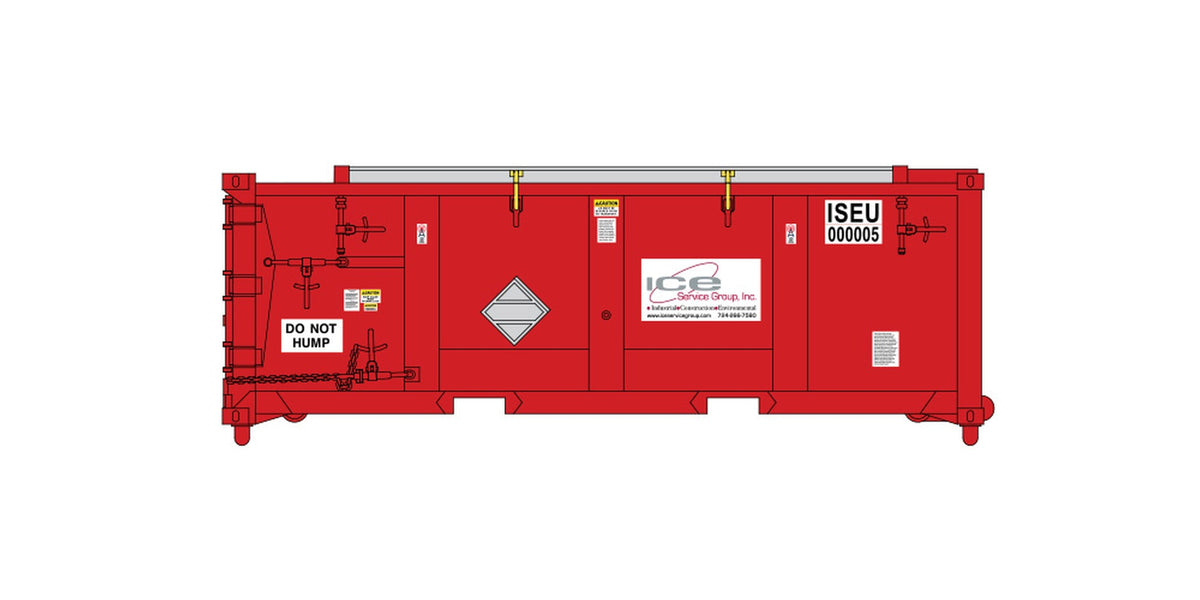 Atlas Master HO 20 foot waste container ICE Service Group ISEU red