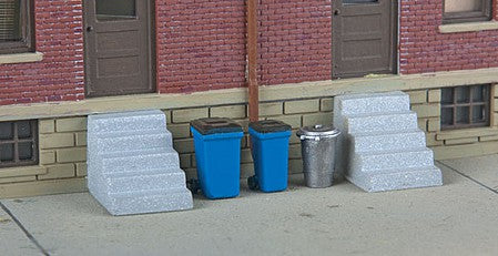 Walthers SceneMaster 4127 HO Scale Garbage Cans & Recycling Bins - Kit (20)