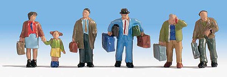 Walthers SceneMaster 6060 HO Scale Travelers with Luggage pkg(5)