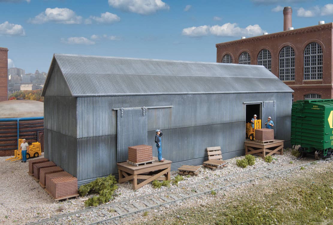 Walthers Cornerstone 4101 HO Scale Brickworks Storage Building - Kit - 9 x 4-1/4 x 3-1/2" 22.5 x 10.6 x 8.7cm