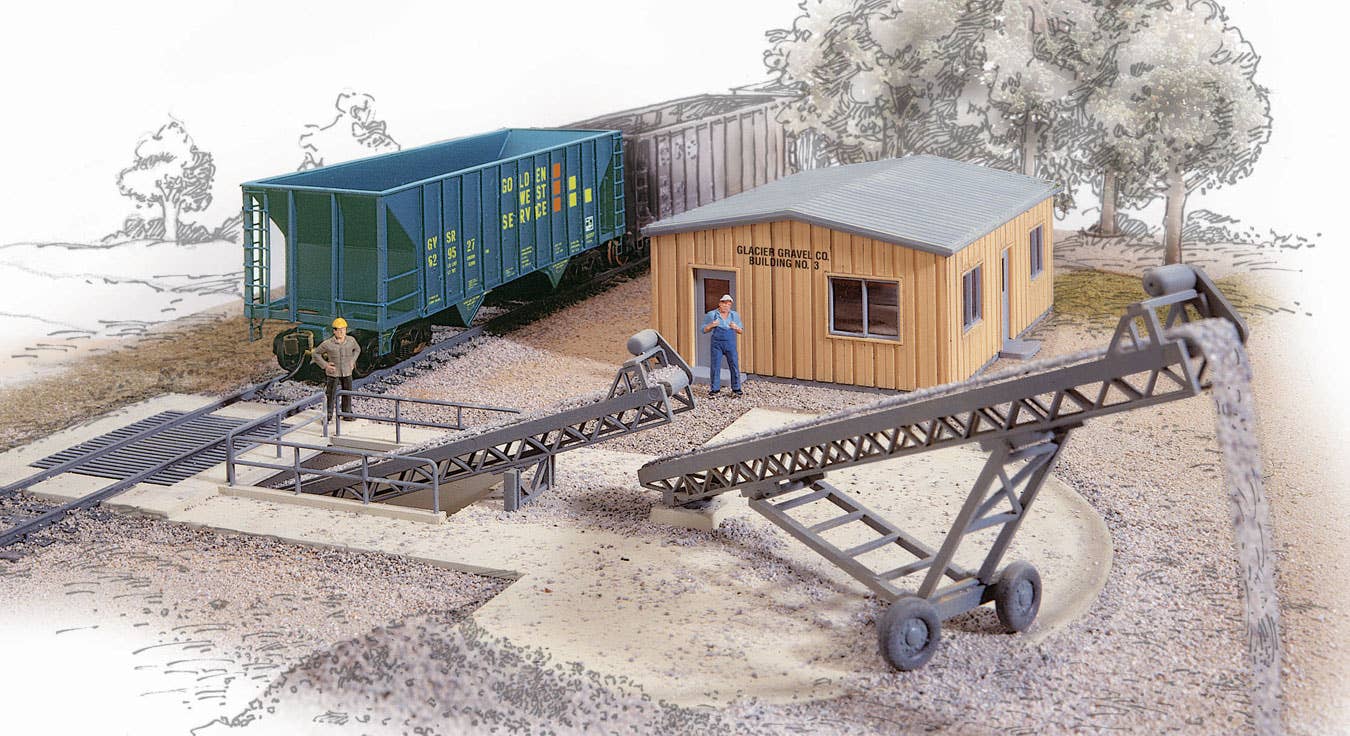 Walthers Cornerstone 3519 HO Scale Bulk Transfer Conveyor pkg(2) - Kit - Conveyor: 9-11/16 x 5-3/8" 24.6 x 16.7cm