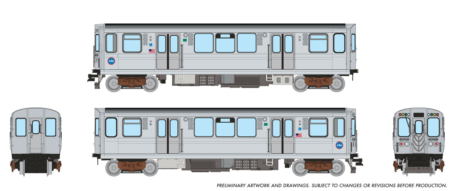 Rapido N CTA 2600-series L 2-Car Pair (DC/Silent): Speedlines Logo Scheme
