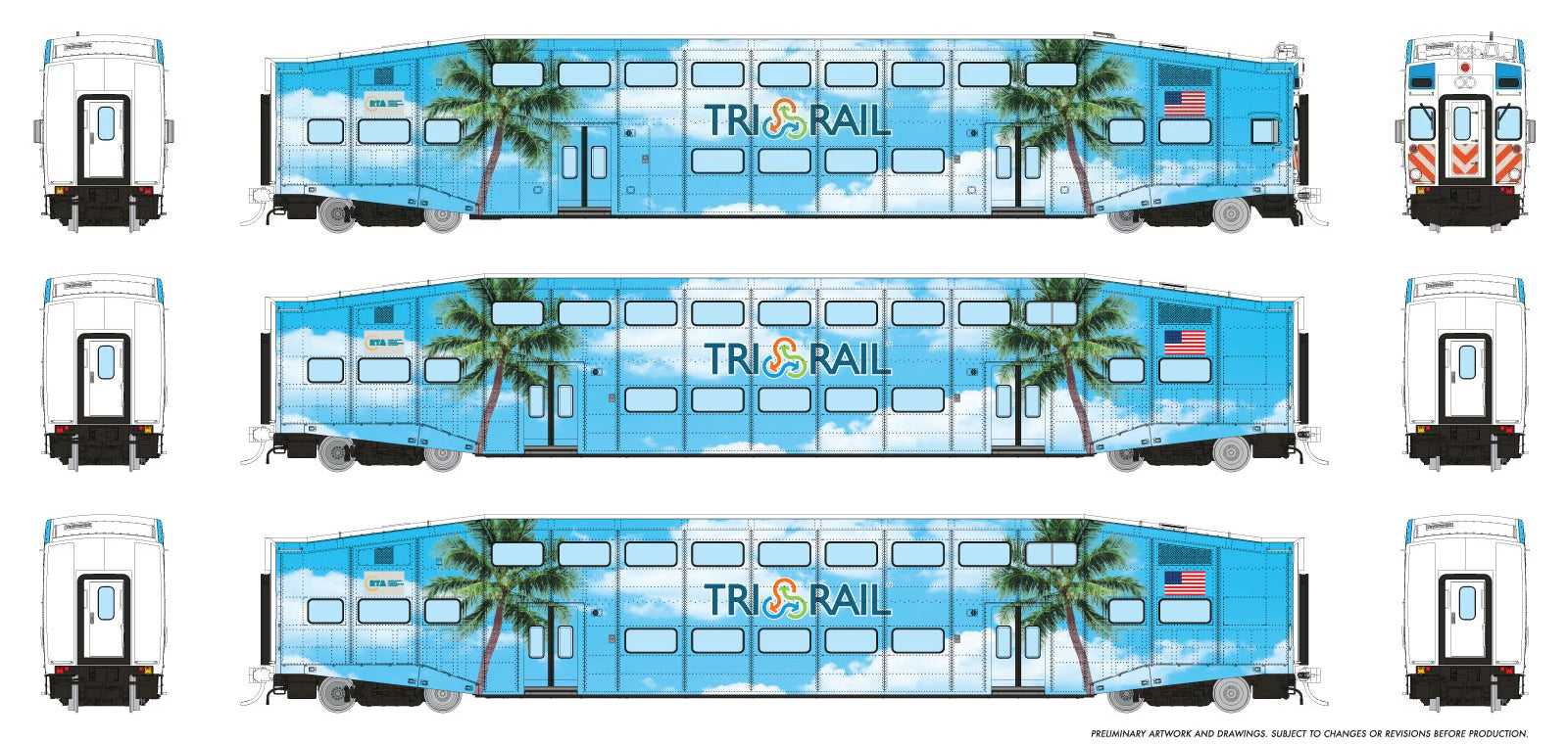 Rapido HO BiLevel Commuter Car: TRE: Coach #1055