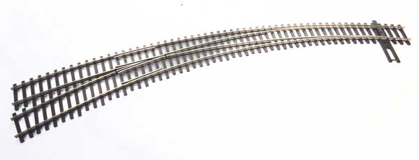 WalthersTrack 83061 HO Scale Code 83 Nickel Silver DCC-Friendly Curved Turnout - Left Hand