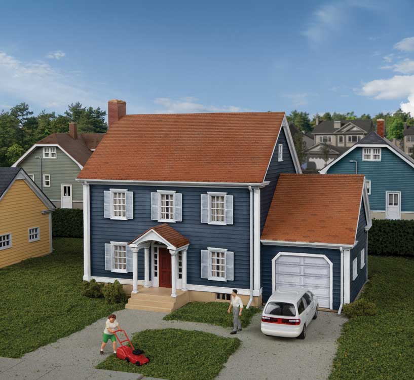 Walthers Cornerstone 4153 HO Scale Colonial House - Kit - 6-3/4 x 5 x 4-3/4" 17.1 x 12.7 x 12cm