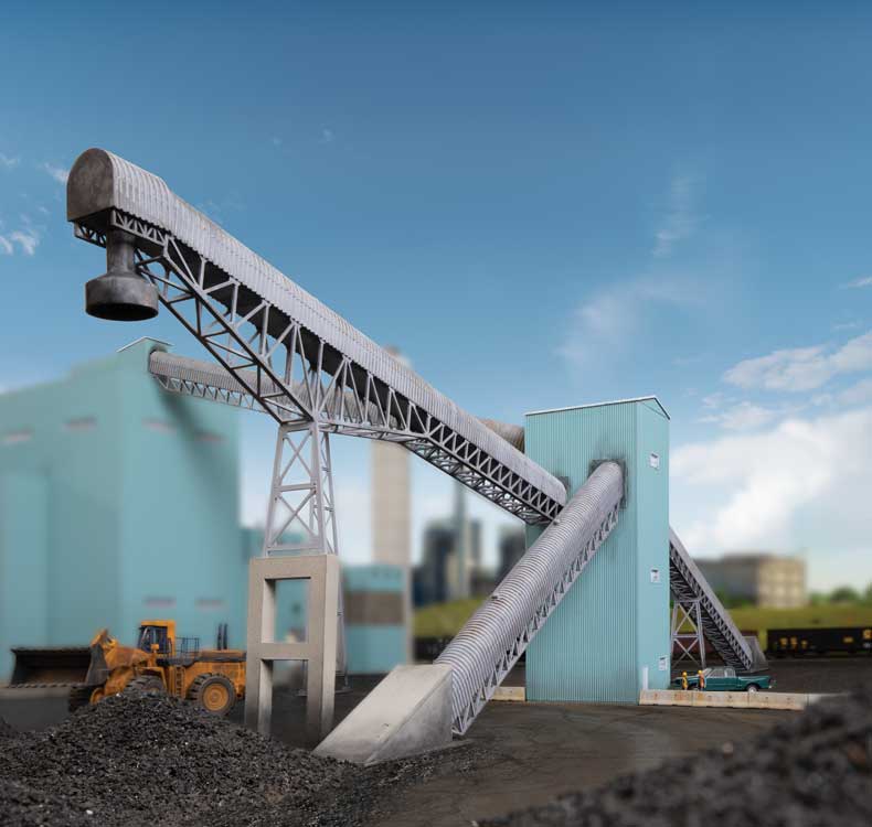 Walthers Cornerstone 4171 HO Scale Conveyors with Transfer House - Kit - 3-11/6 x 20-1/8 x 13-1/8" 95.7 x 51.1 x 33.3cm (With Conveyors)