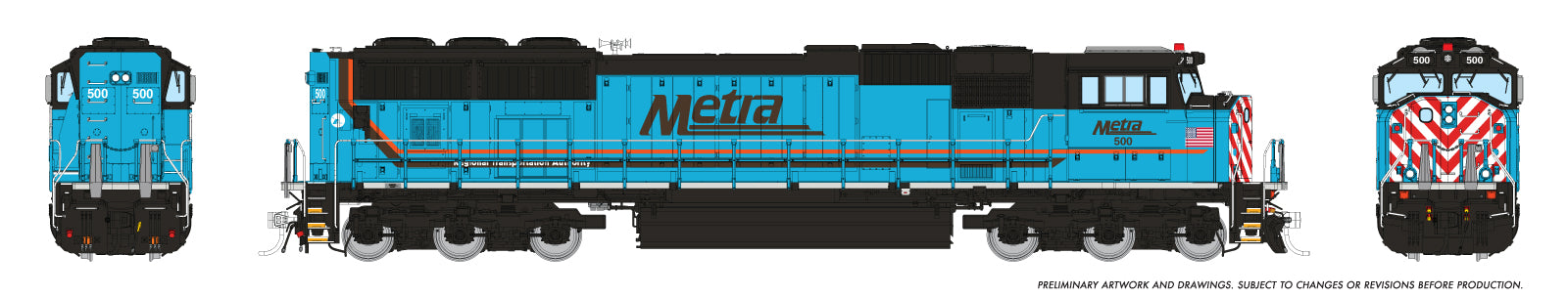 Rapido N SD70MACH Metra RTA #500