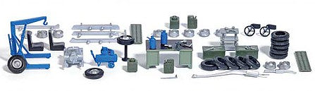 Walthers SceneMaster 4167 HO Scale Garage Detail Set #1 - 45-Piece Set