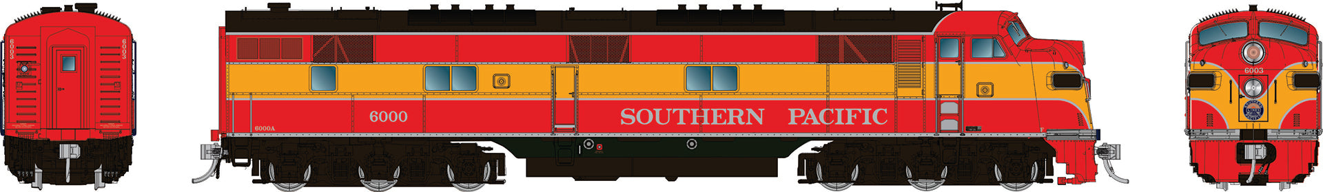 Rapido HO EMD E7A (DC/Silent): Southern Pacific - Daylight: #6000