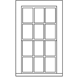 Grandt Line 5282 HO Scale 30" x 56" Double-Hung Window - 6/6 Light - pkg(9)