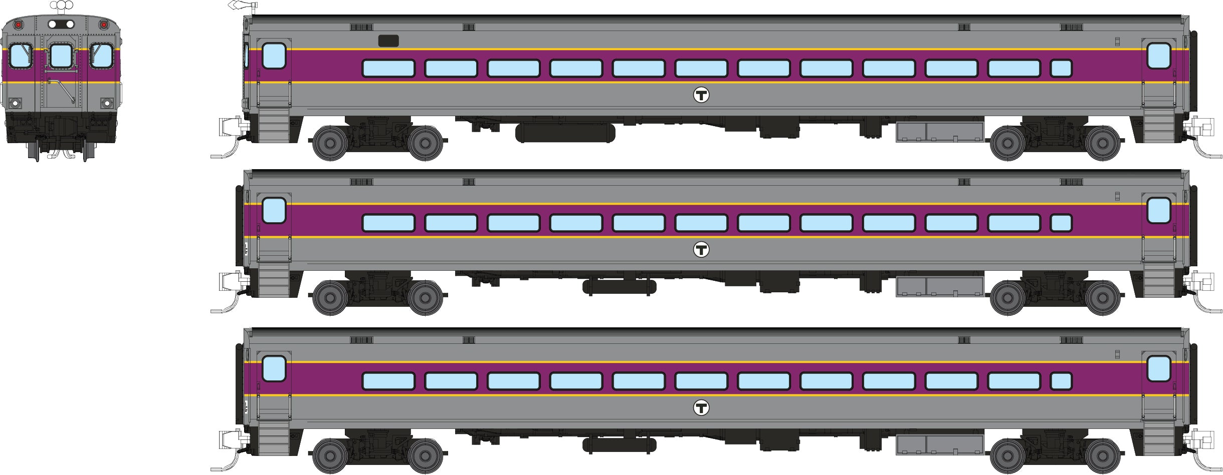 Rapido N Comet Car: MNCR Metro-North - West of Hudson w/ "M" Ball Logo: Coach