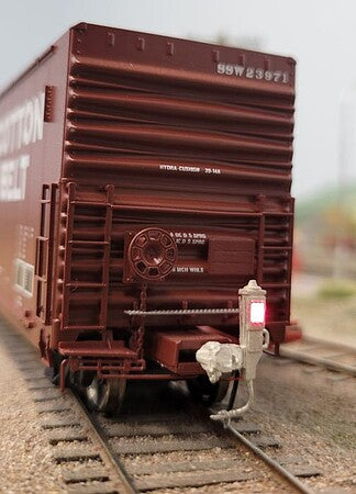 Details West 389 HO Scale Rear Side-Mount End-of-Train (EOT) Device w/ Red LED & Leads