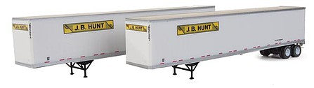Walthers SceneMaster 2462 HO Scale 53' Stoughton Trailer 2-Pack - J.B. Hunt