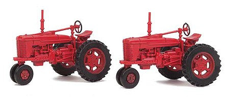 Walthers SceneMaster 4160 HO Scale Farm Tractor 2-Pack - Assembled - Red