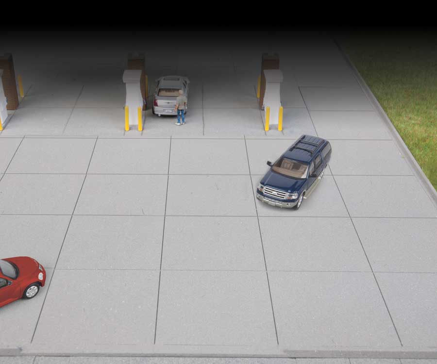 Walthers Cornerstone 3540 HO Scale Gas Station Concrete Parking Lot - Kit - Set of 2 sections; Each: 10-7/16 x 5-1/4" 26.6 x 13.3cm