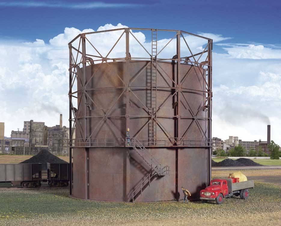 Walthers Cornerstone 2907 HO Scale Gas Storage Tank - Kit - 9-7/8" 24.6cm Diameter x 9-1/8" 22.8cm Tall