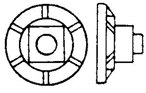 Grandt Line 44 O Scale 2 1/8" Square Nut with 5" Ribbed Washer - pkg(20)