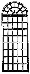 Grandt Line 5092 HO Scale Round Top Window - 53 Pane - Scale 60 x 150" - pkg(4)