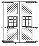 Grandt Line 5102 HO Scale Engine House Doors w/Hinges - Scale 6'6" x 14'6" - pkg(4)