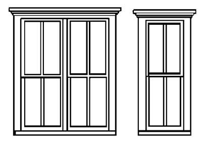 Grandt Line 5264 HO Scale Window - 4-Pane Single, 8-Pane Double - pkg(2)