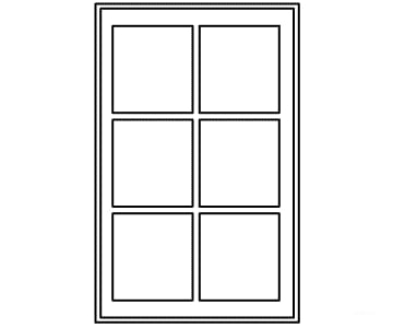 Grandt Line 5289 HO Scale 6-Light Masonry Window -- 42 x 72" - pkg(4)