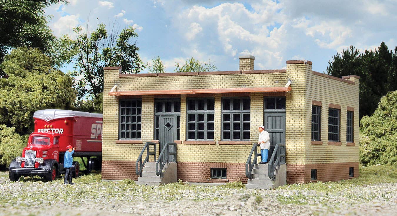 Walthers Cornerstone 3834 N Scale Industrial Office - Kit - 3-5/8 x 2-1/4 x 1-3/4" 9.2 x 5.7 x 4.4cm