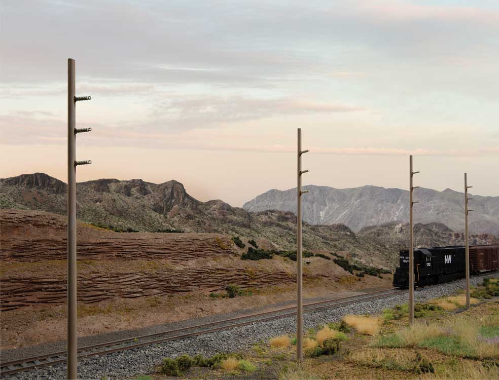 Walthers Cornerstone 4173 HO Scale Intermediate Height Utility Poles (Wood) pkg(12) - Kit - Each 6-1/4" 17.5cm; Scale Height: 45' 13.7m