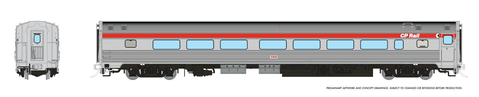 Rapido HO Budd Coach: Canadian Pacific - Maroon: #121