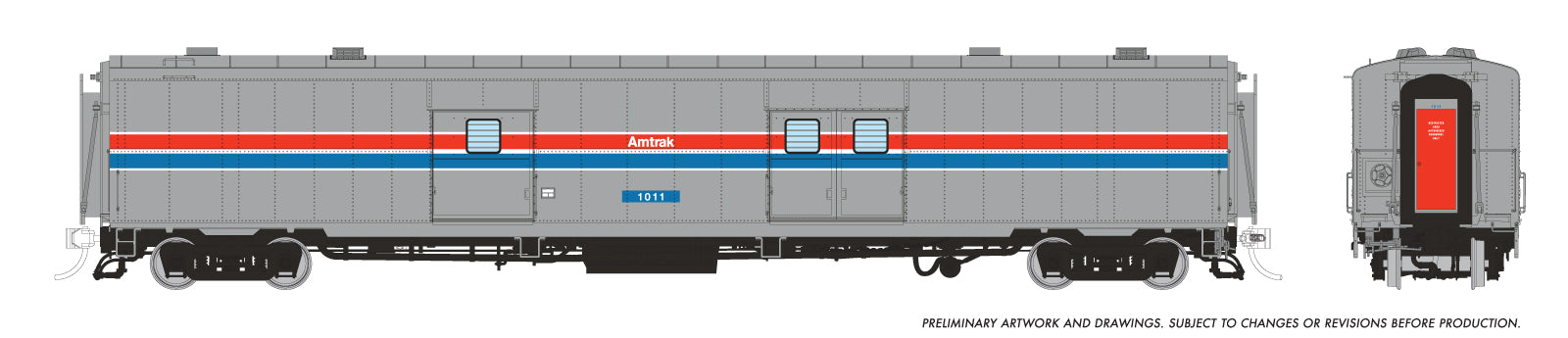 Rapido HO PC&F Econo Baggage: Amtrak - Phase 2: #1012