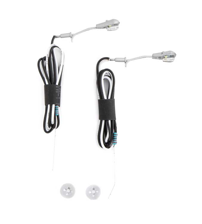Walthers SceneMaster 4804 HO Scale LED Wall-Mount Light 2-Pack Modern Short Arm Style